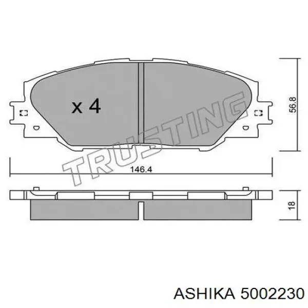 Купить 5002230 Ashika Колодки тормозные