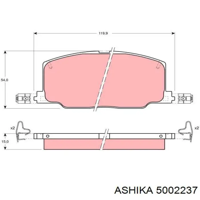 5002237 Ashika Колодки тормозные дисковые комплект