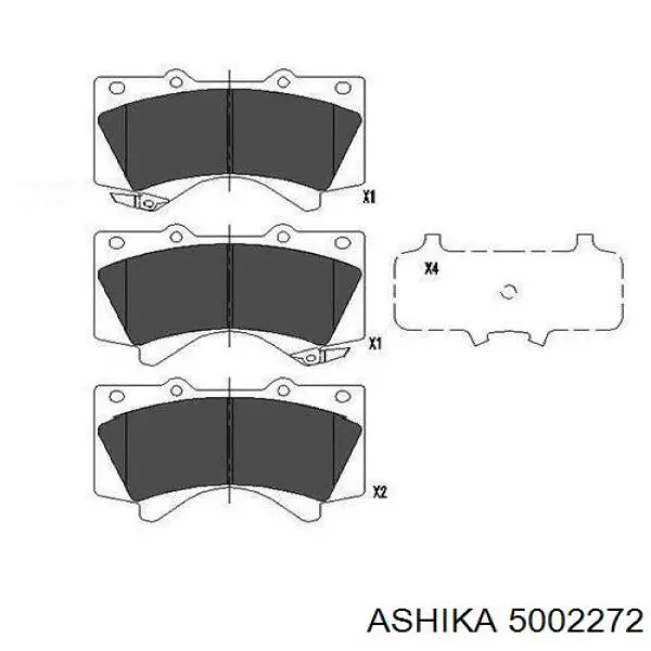 Передние тормозные колодки 5002272 Ashika