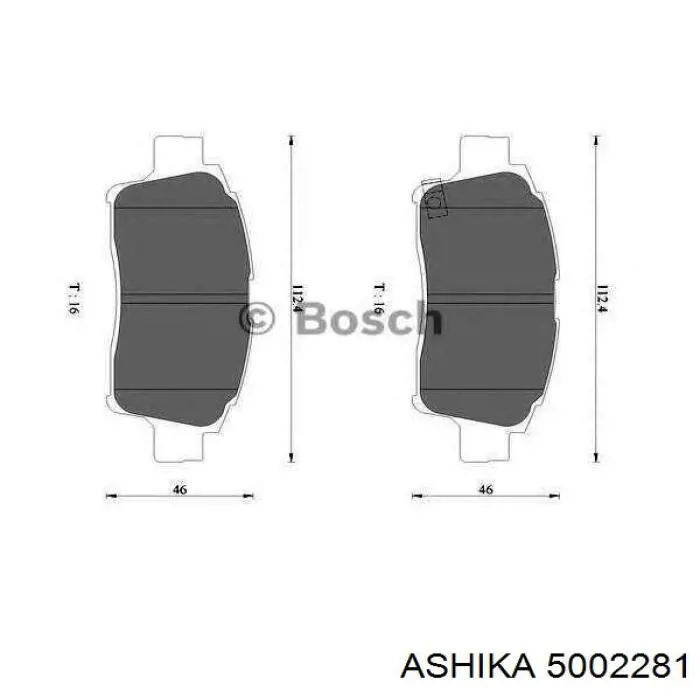 Тормозные колодки Ashika 5002281