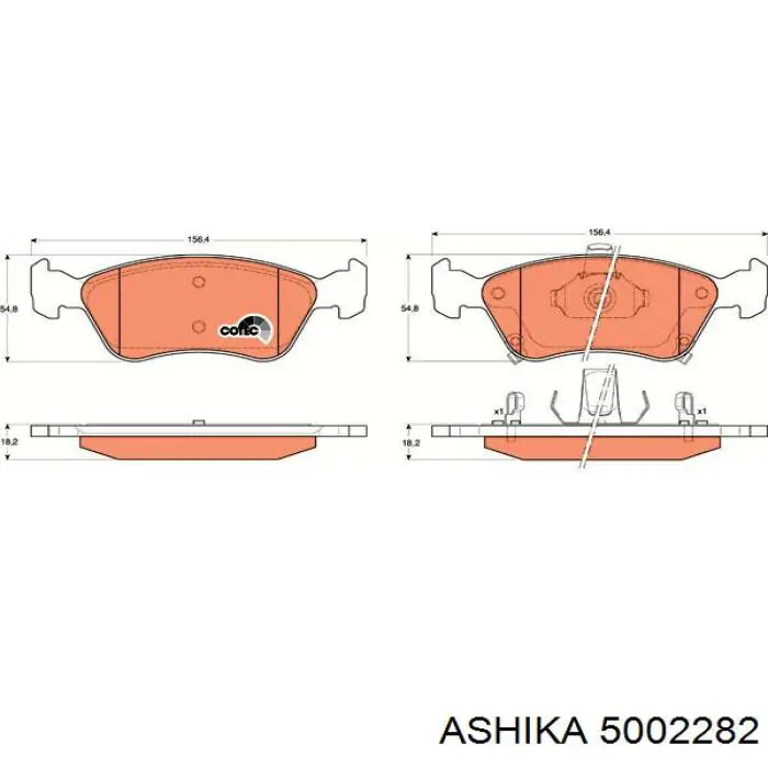 Купить 5002282 Ashika Колодки тормозные