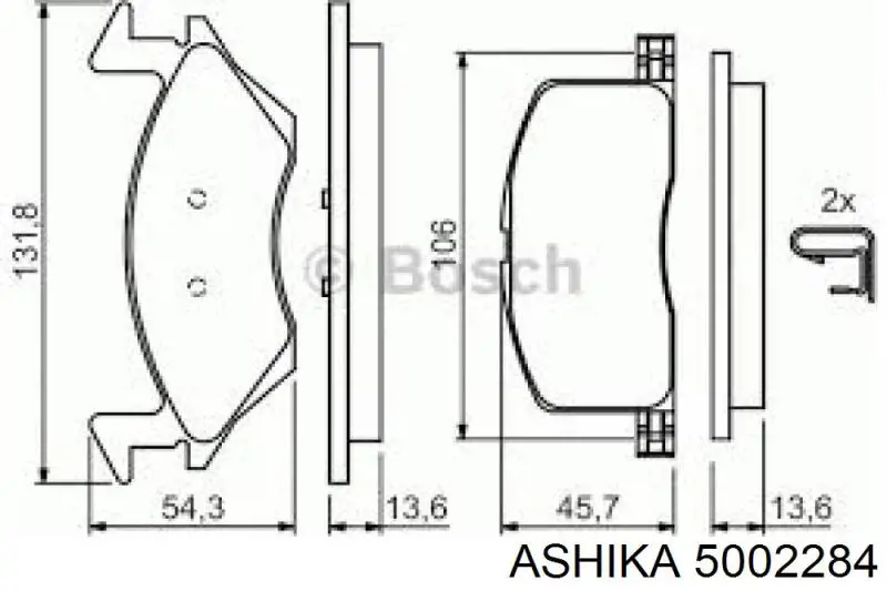 Передние тормозные колодки 5002284 Ashika