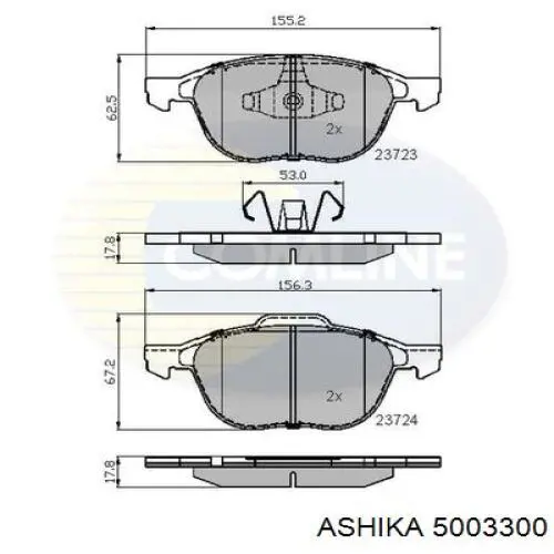 Купить 5003300 Ashika Колодки тормозные