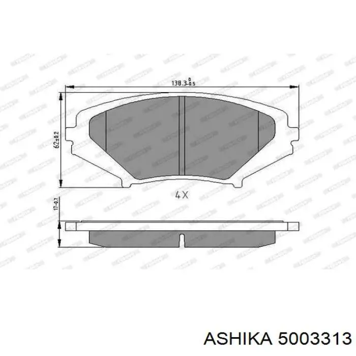 Передние тормозные колодки 5003313 Ashika