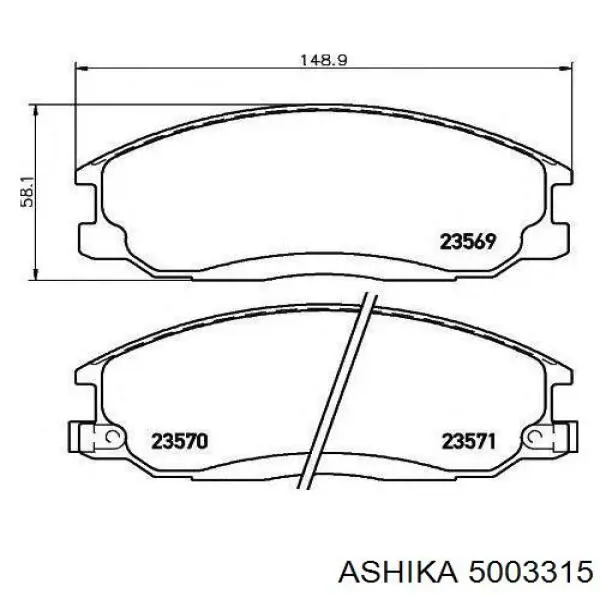 Купить 5003315 Ashika Колодки тормозные
