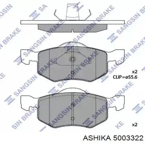 Купить 5003322 Ashika Колодки тормозные