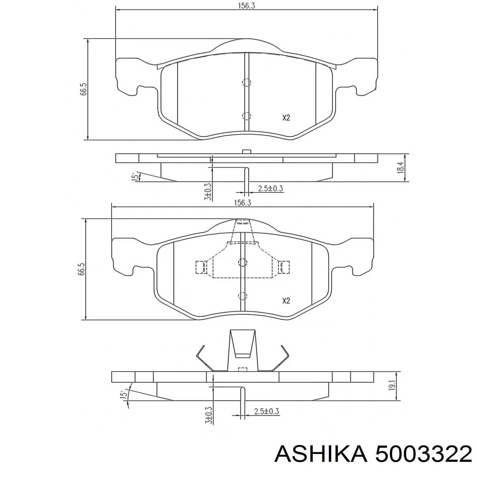 Колодки Ashika 5003322 цена, от 26.26 USD