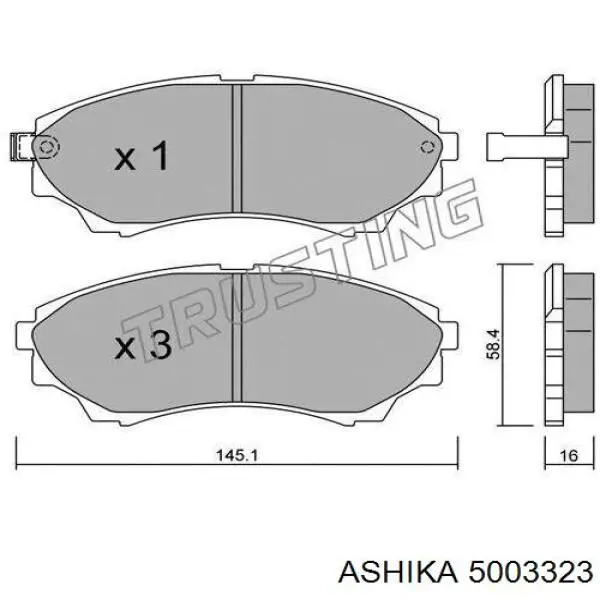 Передние тормозные колодки 5003323 Ashika