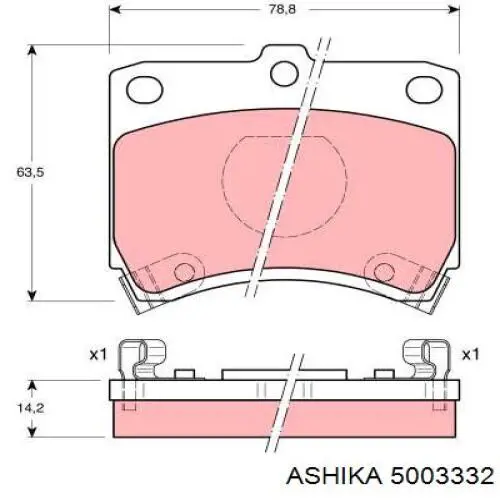 Передние тормозные колодки 5003332 Ashika