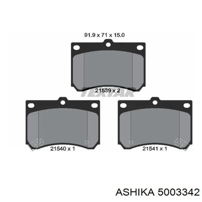 Передние тормозные колодки 5003342 Ashika