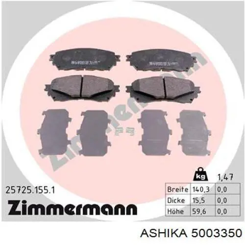 Колодки Ashika 5003350 цена, от 28.94 USD
