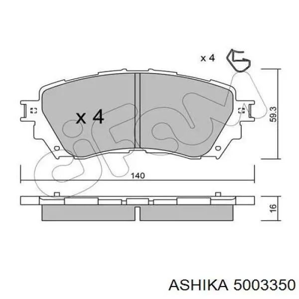 Купить 5003350 Ashika Колодки тормозные