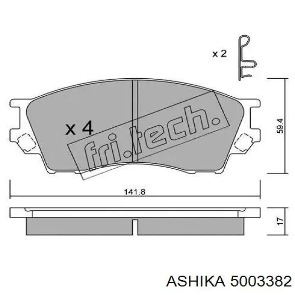 Передние тормозные колодки 5003382 Ashika