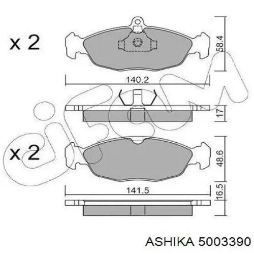 Передние тормозные колодки 5003390 Ashika