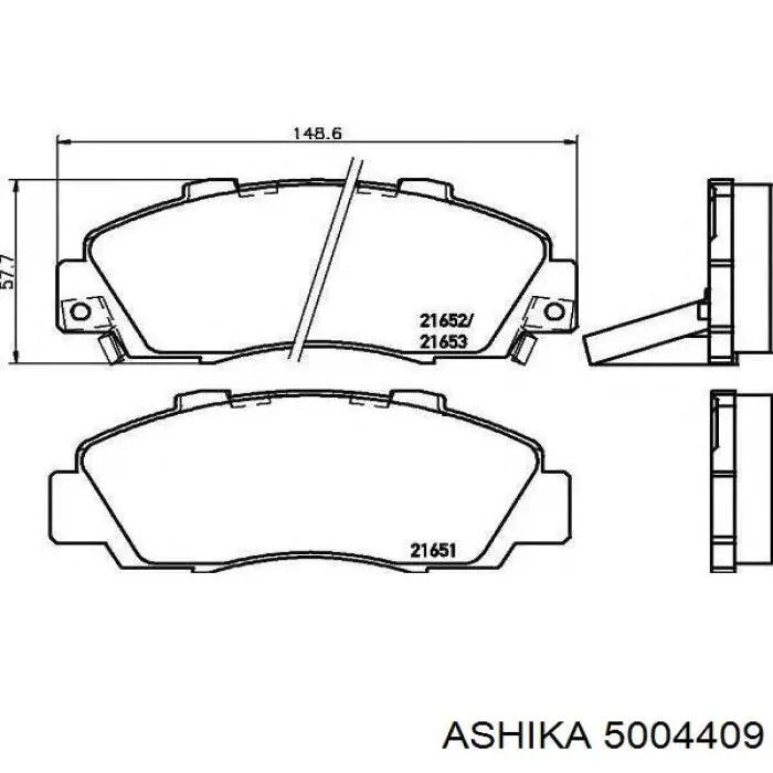 Передние тормозные колодки 5004409 Ashika