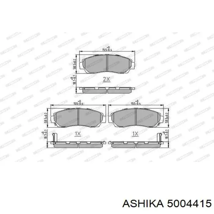 Передние тормозные колодки 5004415 Ashika