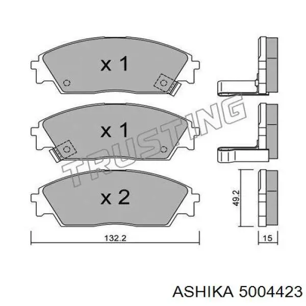 Передние тормозные колодки 5004423 Ashika