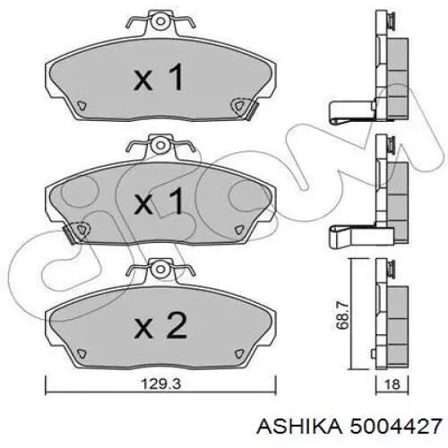 Pastillas de freno delanteras 5004427 Ashika