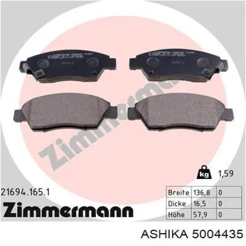 Колодки Ashika 5004435 цена, от 19.04 USD