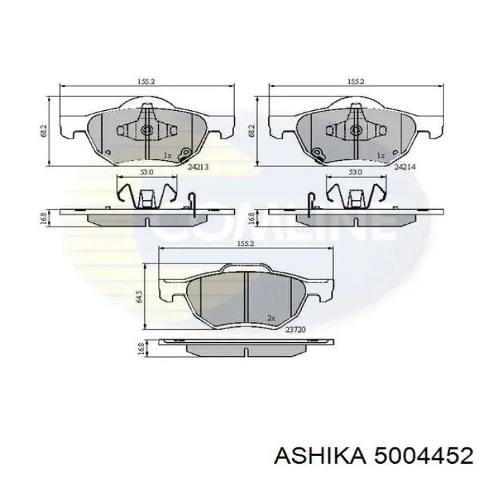 Передние тормозные колодки 5004452 Ashika