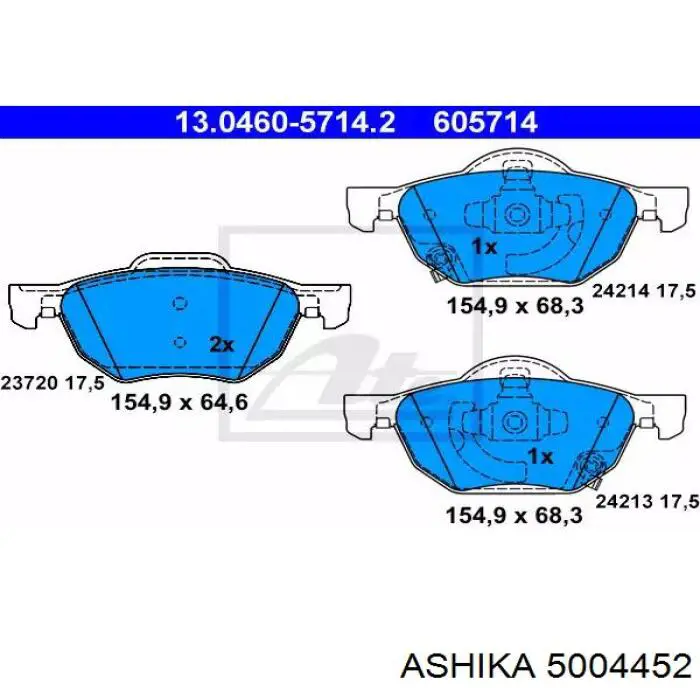 Тормозные колодки Ashika 5004452