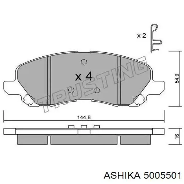 Купить 5005501 Ashika Колодки тормозные
