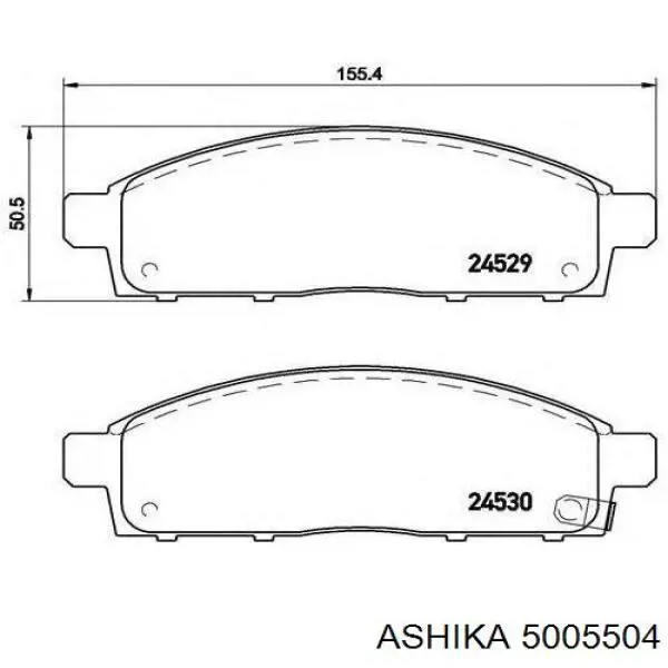 Передние тормозные колодки 5005504 Ashika