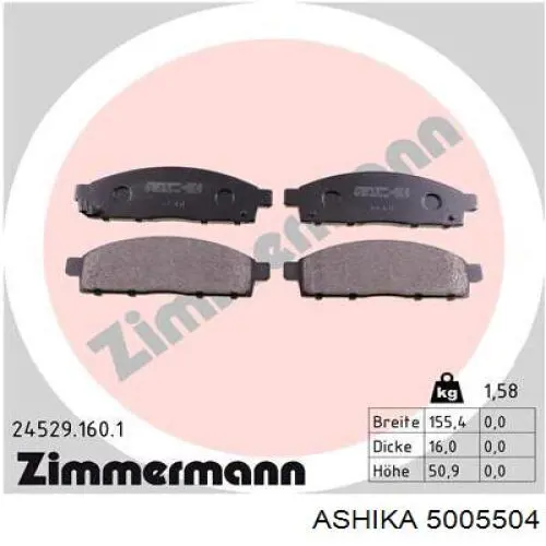 Колодки Ashika 5005504 цена, от 24.50 USD