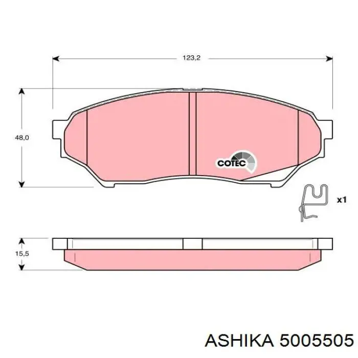 Передние тормозные колодки 5005505 Ashika