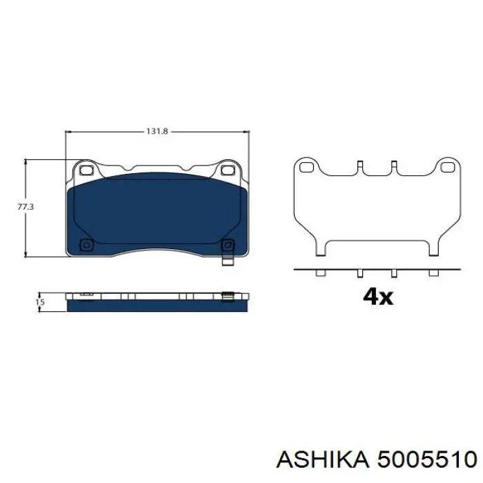 Pastillas de freno delanteras 5005510 Ashika