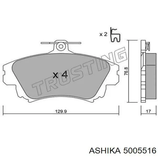 Pastillas freno delanteras 5005516 Ashika