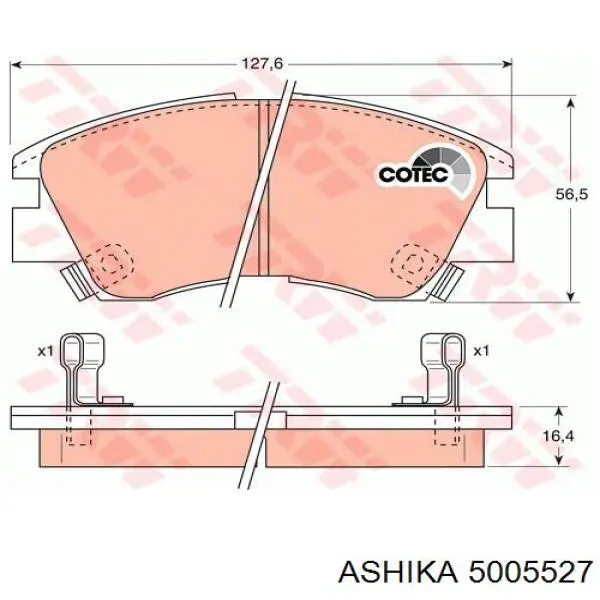 Купить 5005527 Ashika Колодки тормозные