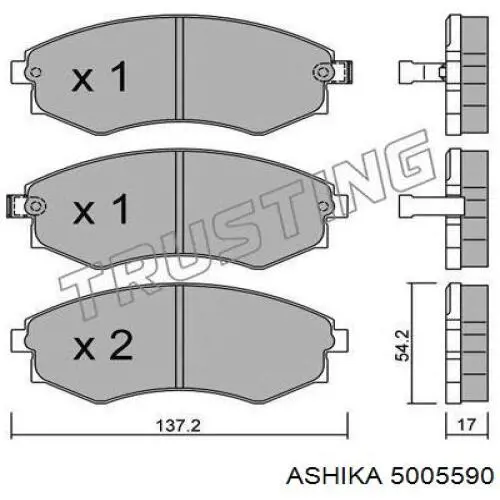 Передние тормозные колодки 5005590 Ashika