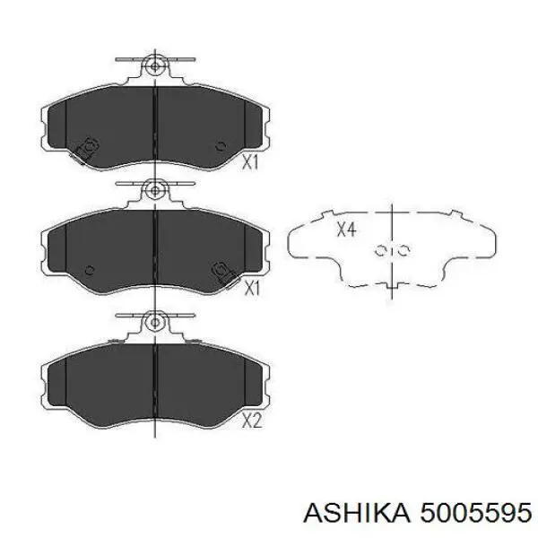50-05-595 Ashika передние тормозные колодки