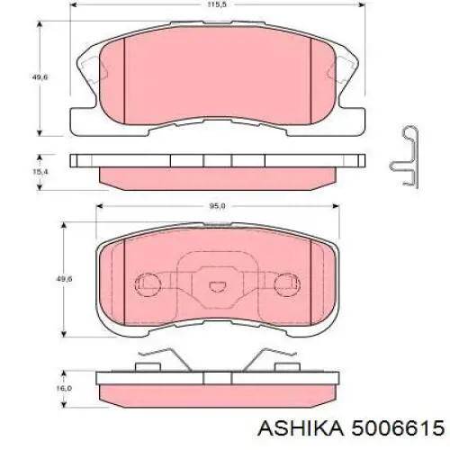 5006615 Ashika колодки тормозные передние дисковые