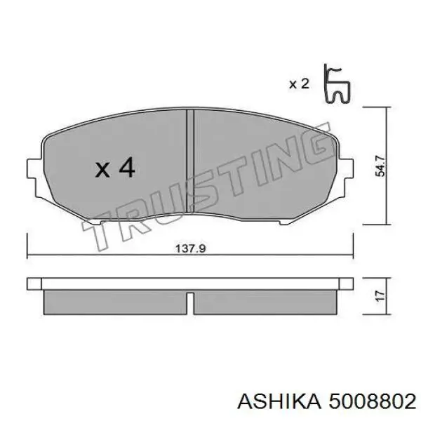 Купить 5008802 Ashika Колодки тормозные