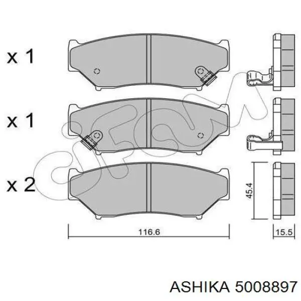 Передние тормозные колодки 5008897 Ashika