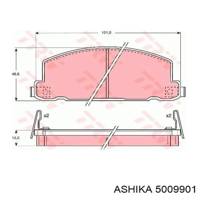 5009901 Ashika колодки тормозные передние дисковые