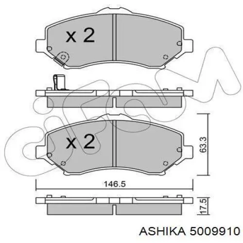 Колодки Ashika 5009910 цена, от 25.74 USD