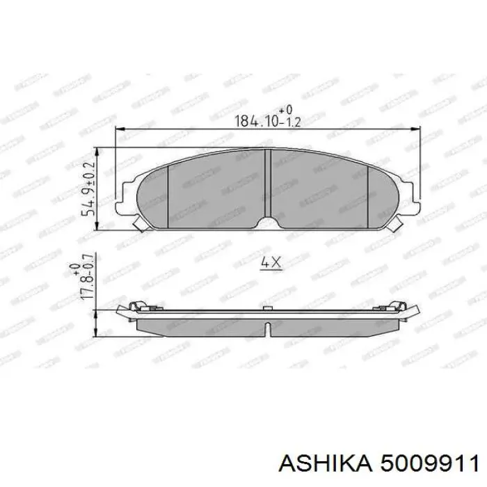 Колодки Ashika 5009911 цена, от 29.82 USD