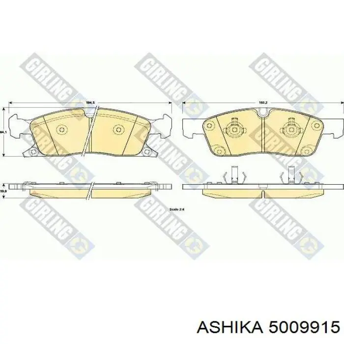 Тормозные колодки Ashika 5009915