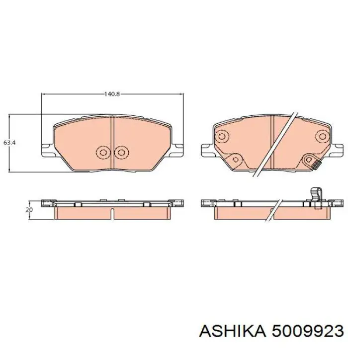 Передние тормозные колодки 5009923 Ashika