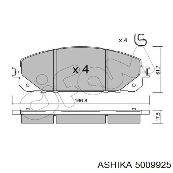 Колодки Ashika 5009925 цена, от 27.69 USD