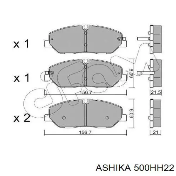 Передние тормозные колодки 500HH22 Ashika