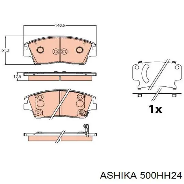 Передние тормозные колодки 500HH24 Ashika