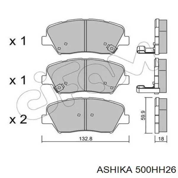 Купить 500HH26 Ashika Колодки тормозные