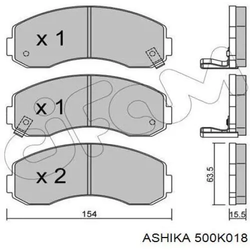 Купить 500K018 Ashika Колодки тормозные