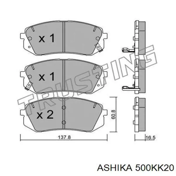 Передние тормозные колодки 500KK20 Ashika