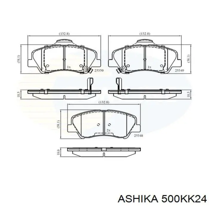 Купить 500KK24 Ashika Колодки тормозные