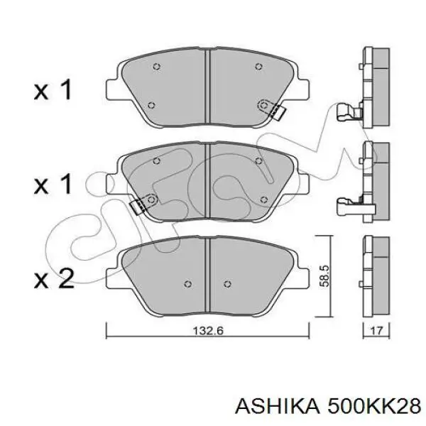 500KK28 Ashika sapatas do freio dianteiras de disco